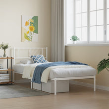 Bedframe Metaal 90 x 190 cm Wit met hoofdbord