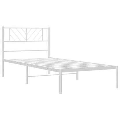 Bedframe Metaal 100 x 200 cm Wit met hoofdbord