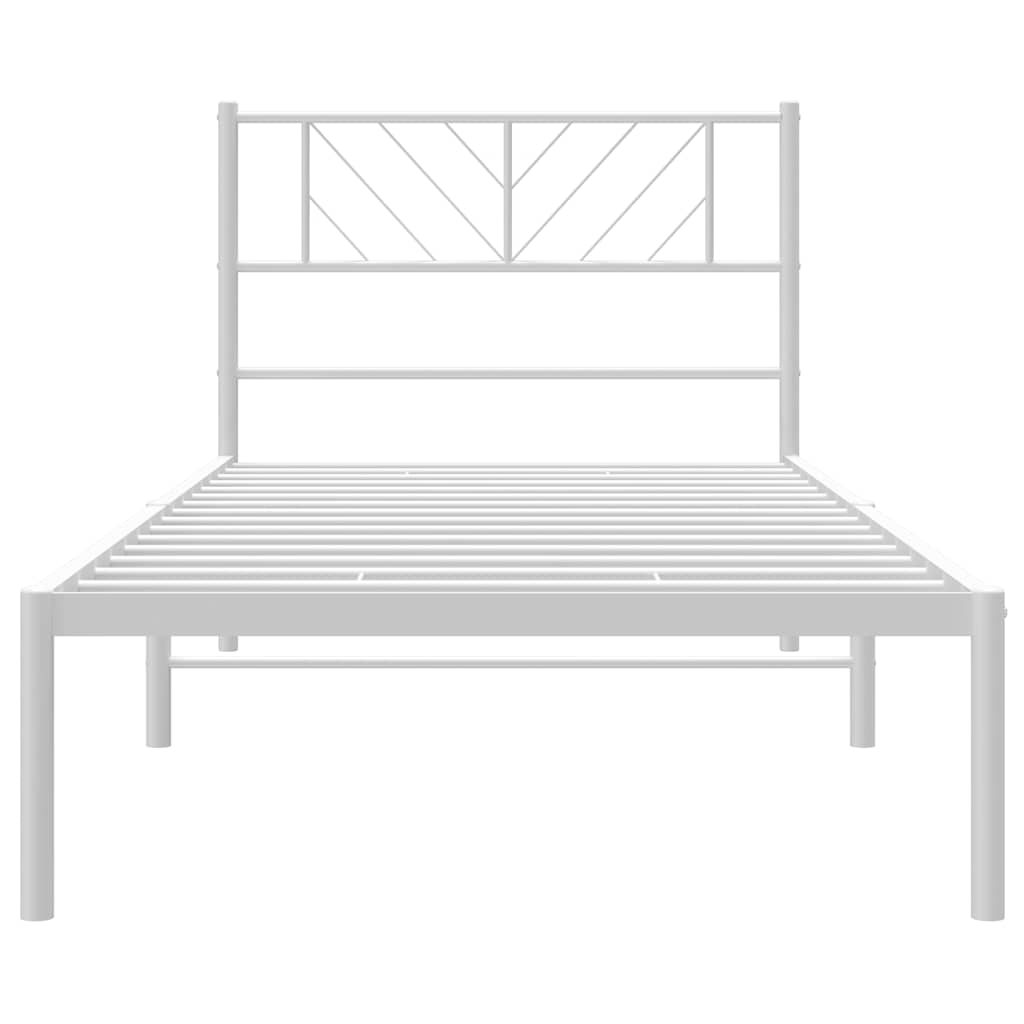 Bedframe Metaal 100 x 200 cm Wit met hoofdbord