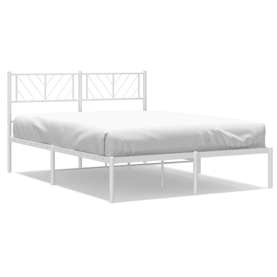 Bedframe Metaal 120 x 200 cm Wit met hoofdbord