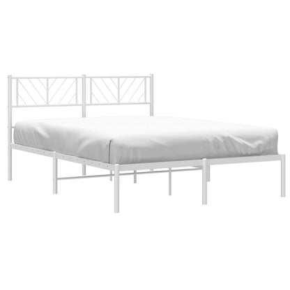 Bedframe Metaal 120 x 200 cm Wit met hoofdbord