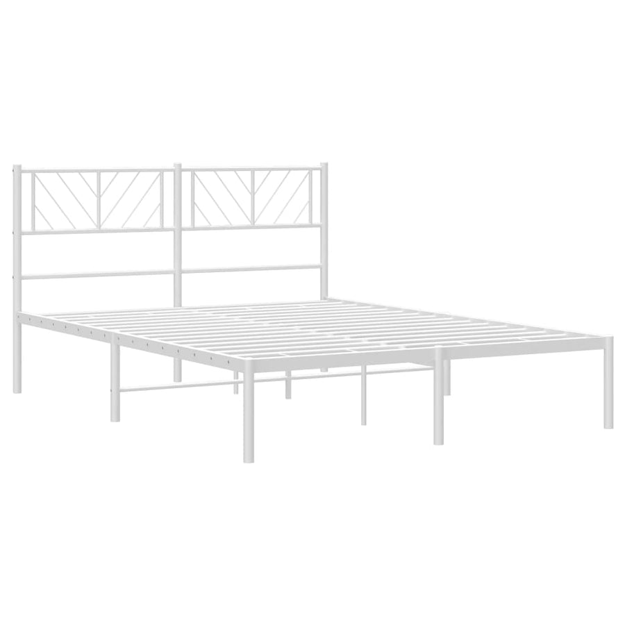 Bedframe Metaal 120 x 200 cm Wit met hoofdbord
