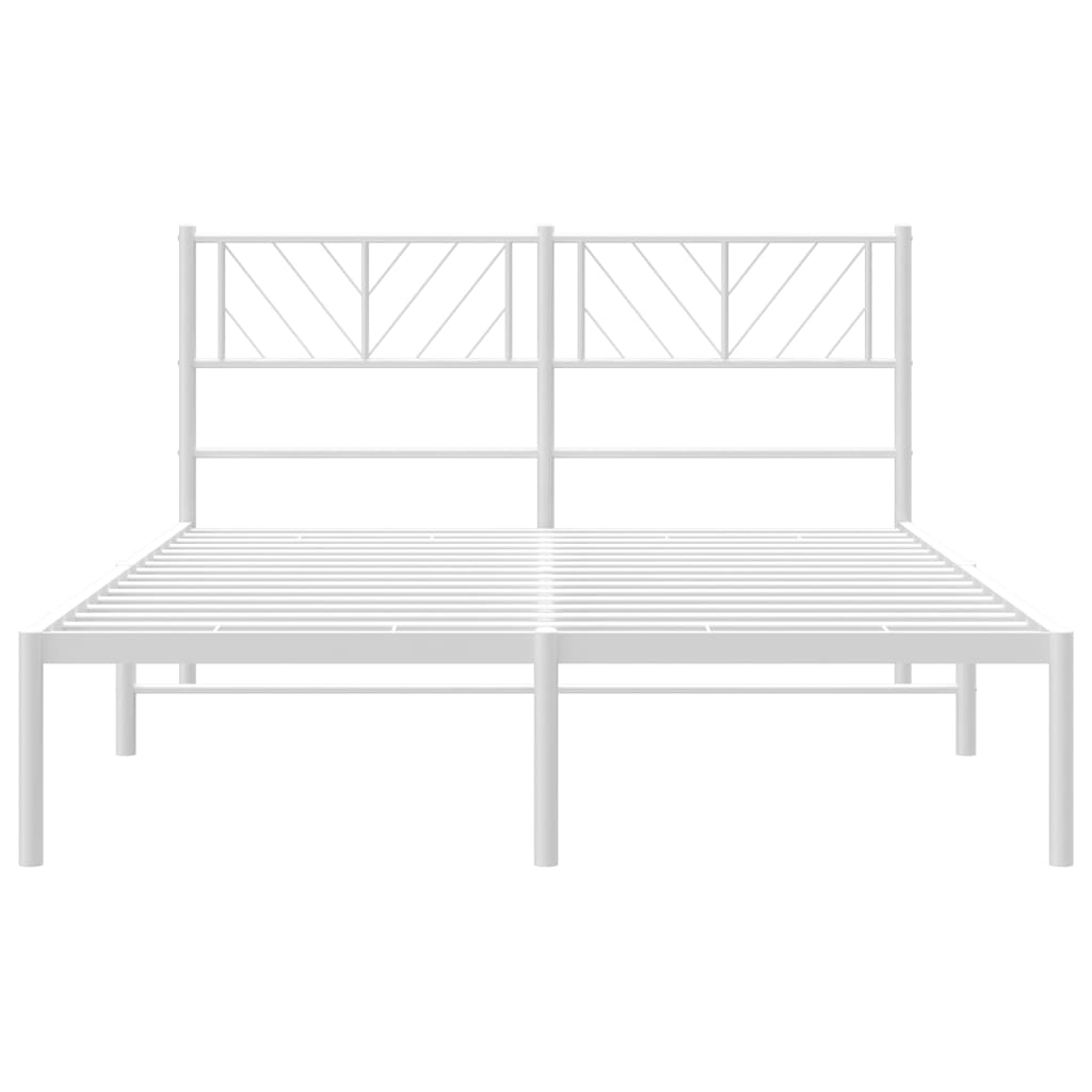 Bedframe Metaal 120 x 200 cm Wit met hoofdbord
