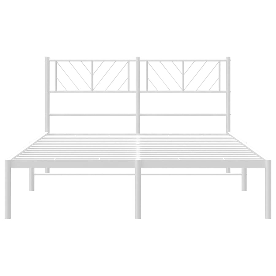 Bedframe Metaal 120 x 200 cm Wit met hoofdbord