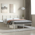 Bed frame with headboard metal white 120x200 cm