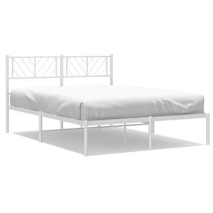Bedframe Metaal 140 x 200 cm Wit met hoofdbord
