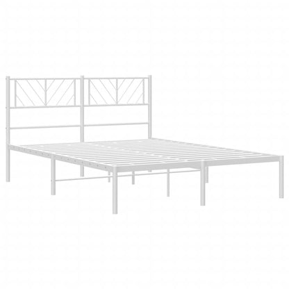 Bedframe Metaal 140 x 200 cm Wit met hoofdbord