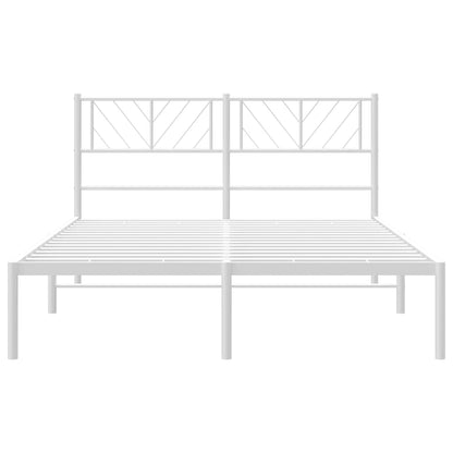 Bedframe Metaal 140 x 200 cm Wit met hoofdbord