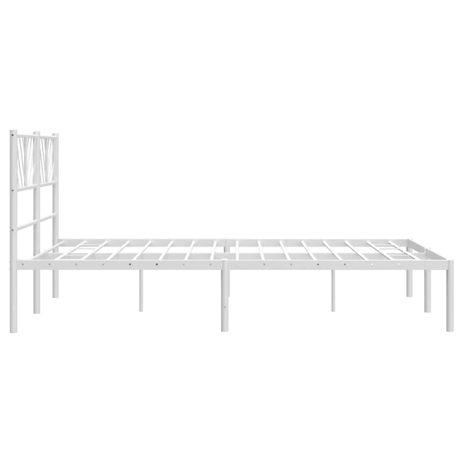 Bedframe Metaal 140 x 200 cm Wit met hoofdbord