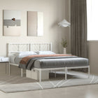 Metal bed frame with headboard white 140x200 cm
