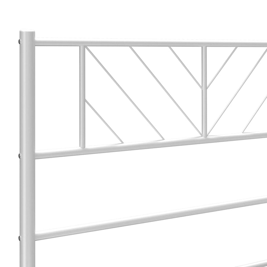 Bedframe Metaal 183 x 213 cm Wit met hoofdbord