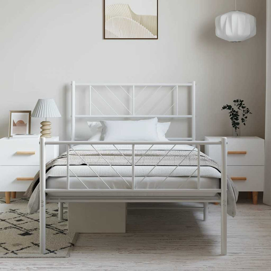 Bedframe Met Hoofd- En Voeteneinde Metaal 100 x 190 cm