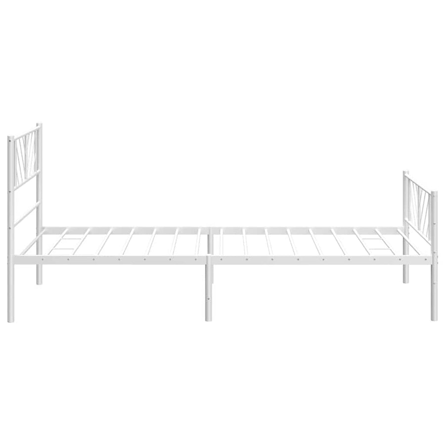 Bedframe met hoofd- en voeteneinde metaal wit 100x200 cm