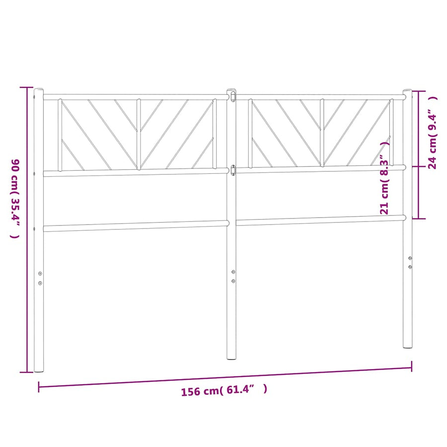 Hoofdbord Metaal 150 cm