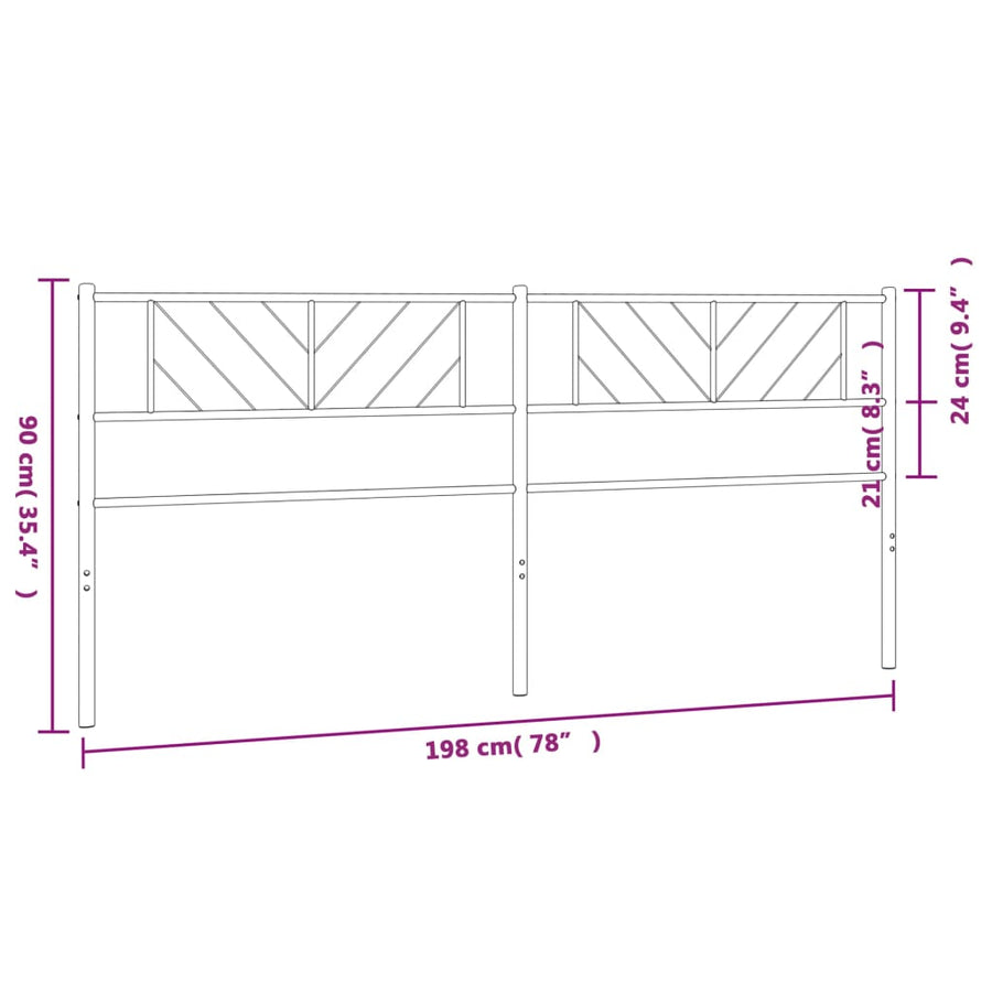 Hoofdbord 193 Cm Metaal Wit