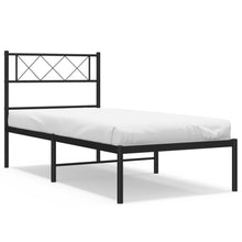 Bedframe Metaal 90 x 190 cm Zwart met hoofdbord