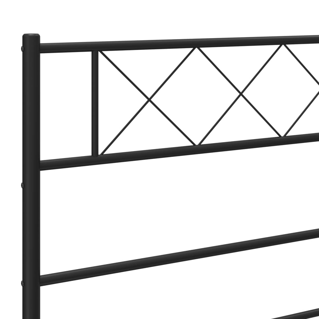 Bedframe Metaal 160 x 200 cm Zwart met hoofdbord