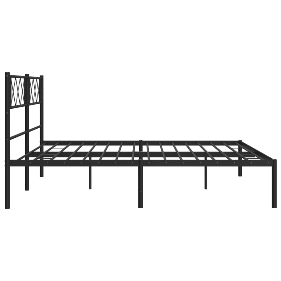 Bedframe Metaal 180 x 200 cm Zwart met hoofdbord