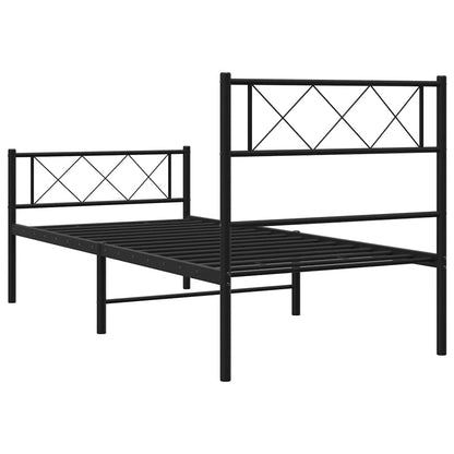 Bedframe met hoofd- en voeteneinde metaal zwart 100x190 cm