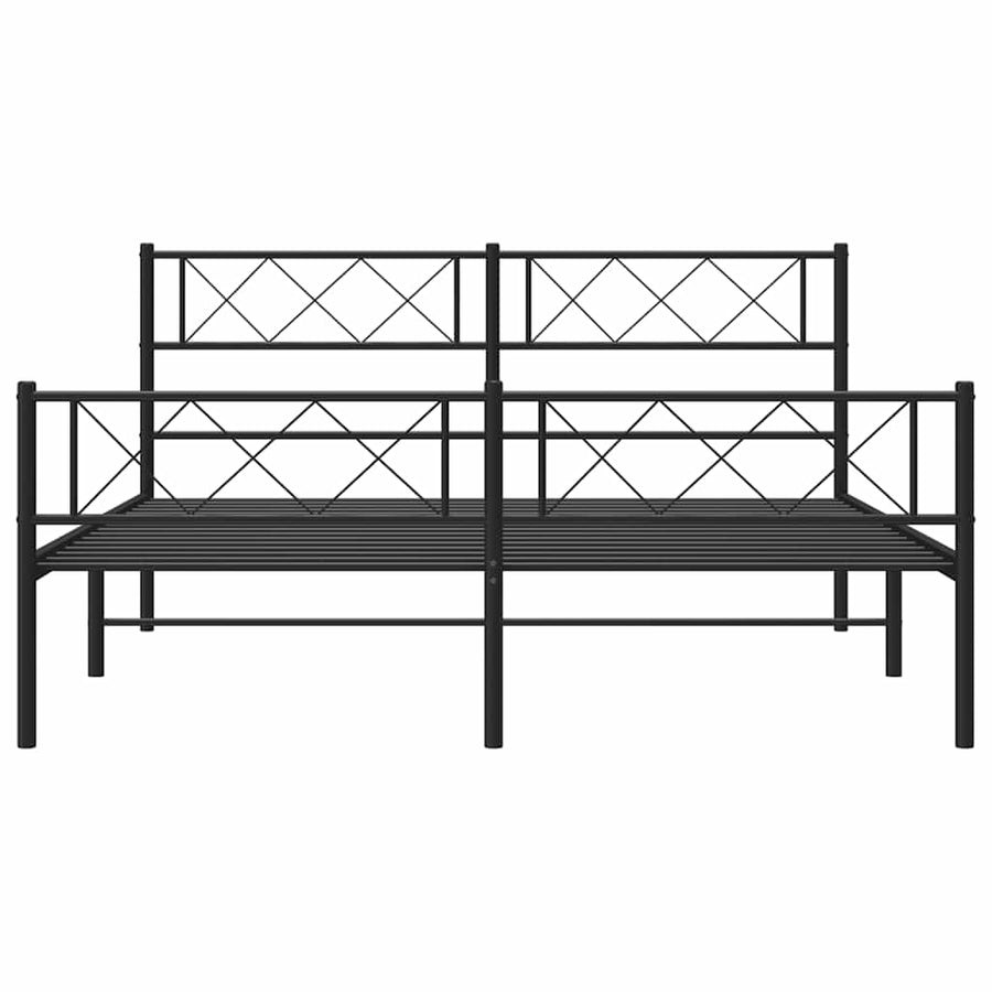 Bedframe Met Hoofd- En Voeteneinde Metaal 135 x 190 cm