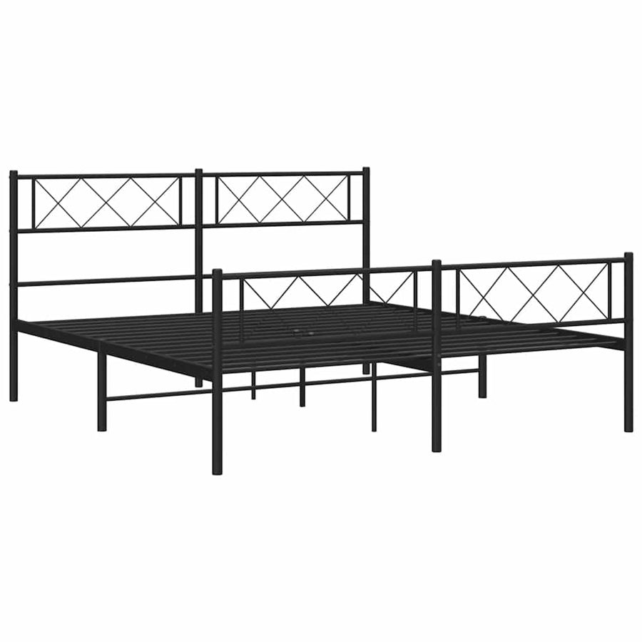 Bedframe Met Hoofd- En Voeteneinde Metaal 135 x 190 cm