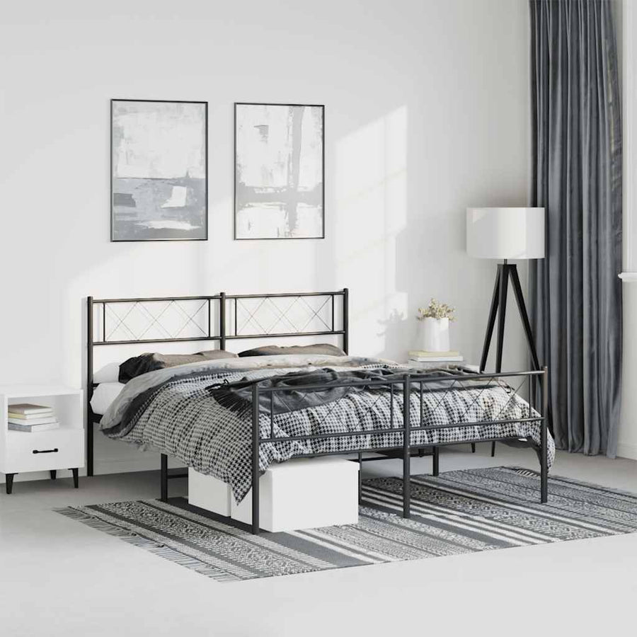 Bedframe Met Hoofd- En Voeteneinde Metaal 135 x 190 cm