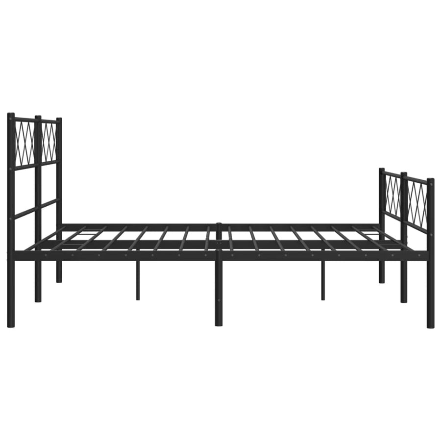 Bedframe met hoofd- en voeteneinde metaal zwart 140x200 cm