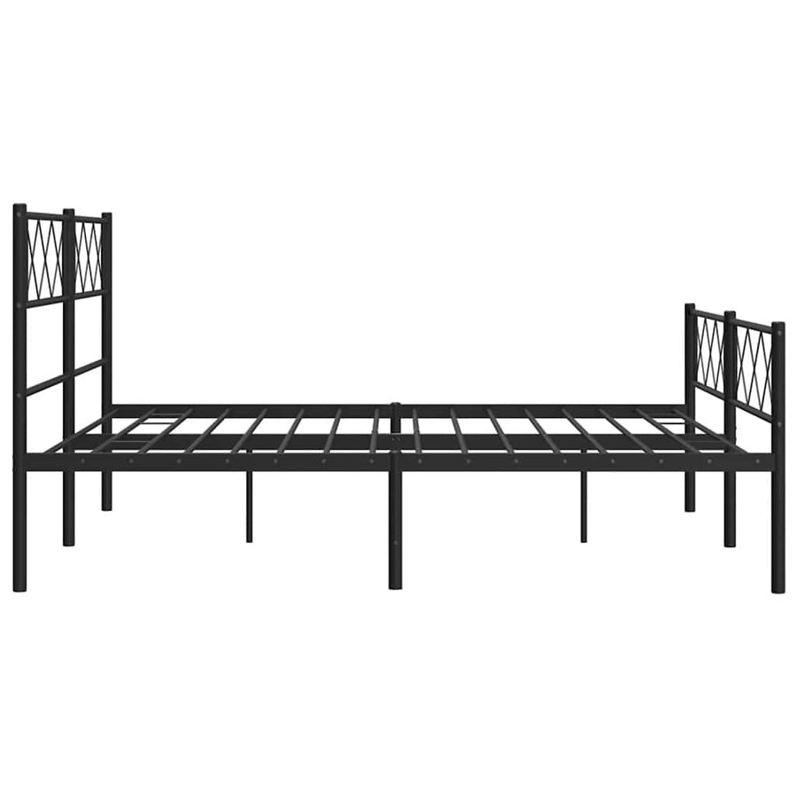 Bedframe met hoofd- en voeteneinde metaal zwart 150x200 cm