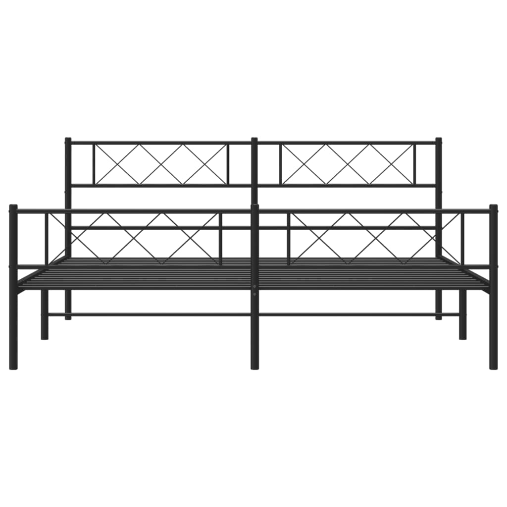 Bedframe met voetbord zonder matras metaal zwart 180x200 cm