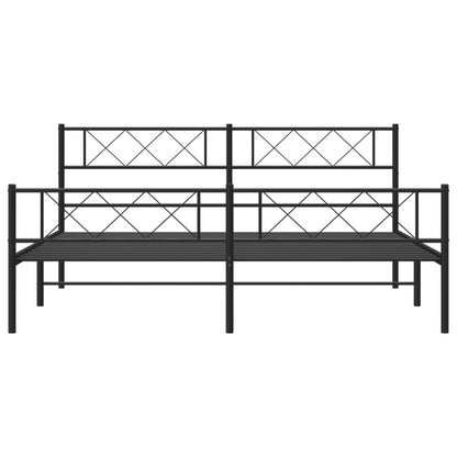 Bedframe met voetbord zonder matras metaal zwart 180x200 cm