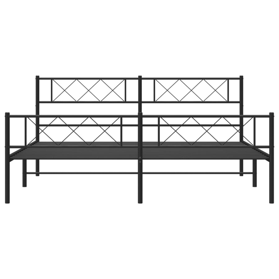 Bedframe met voetbord zonder matras metaal zwart 180x200 cm
