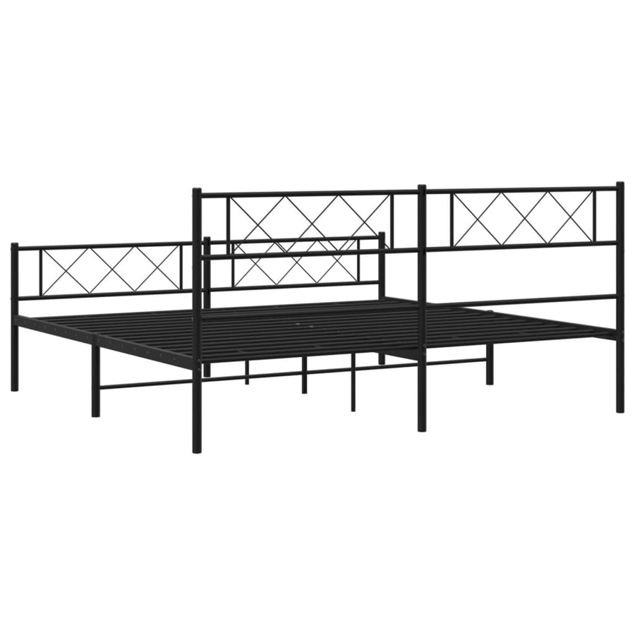 Bedframe met voetbord zonder matras metaal zwart 180x200 cm