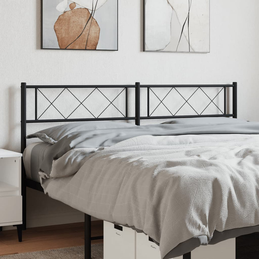 Hoofdbord 120 cm metaal zwart