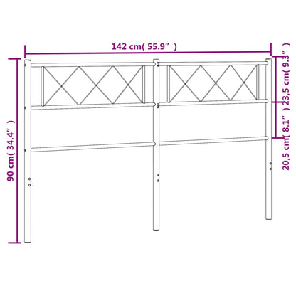 Hoofdbord Metaal 135 cm Zwart