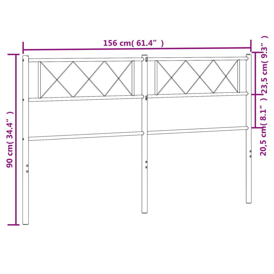 Hoofdbord 150 Cm Metaal Zwart