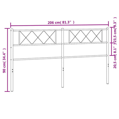 Hoofdbord 200 Cm Metaal Zwart