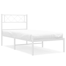 Bedframe Metaal 90 x 200 cm Wit met hoofdbord