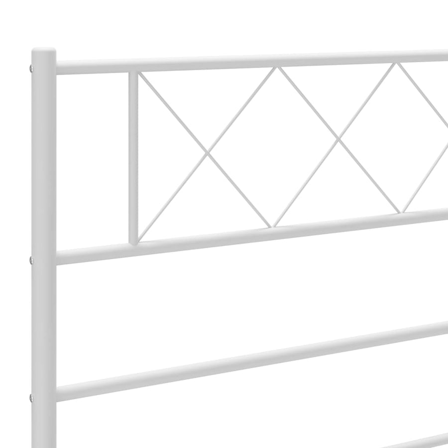 Bedframe Metaal 100 x 190 cm Wit met hoofdbord
