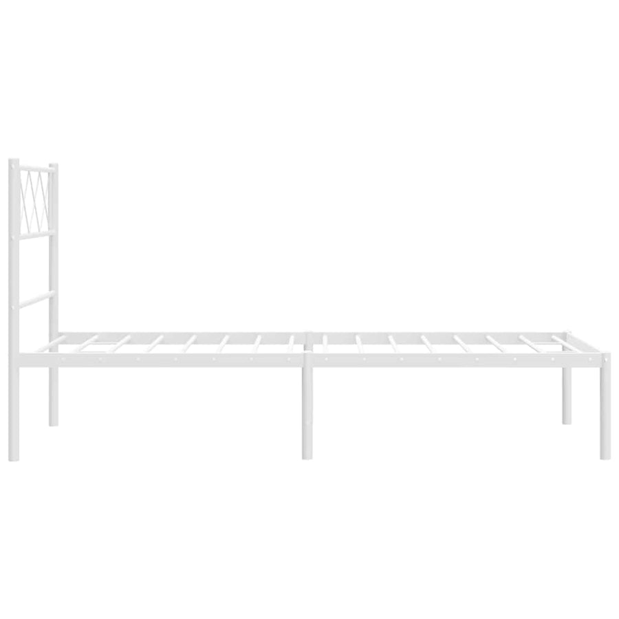 Bedframe Metaal 100 x 200 cm Wit met hoofdbord