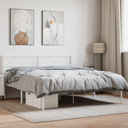 Bedframe metaal wit 135x190 cm met hoofdbord