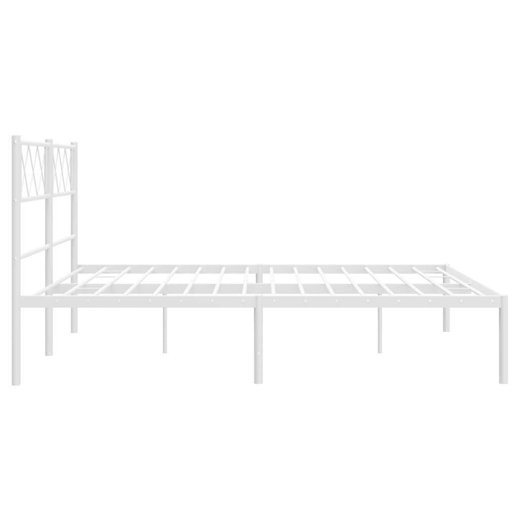 Bedframe Metaal 140 x 200 cm Wit met hoofdbord
