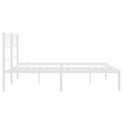 Bedframe Metaal 140 x 200 cm Wit met hoofdbord