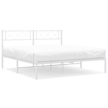 Bedframe Metaal 160 x 200 cm Wit met hoofdbord
