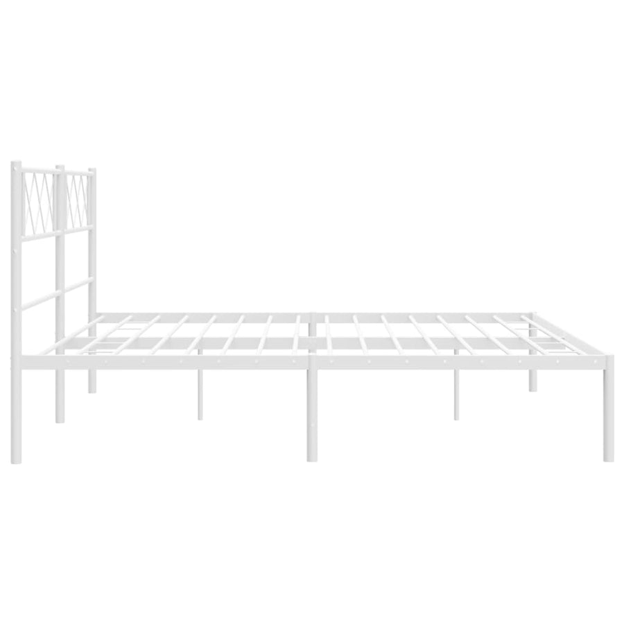 Bedframe Metaal 183 x 213 cm Wit met hoofdbord