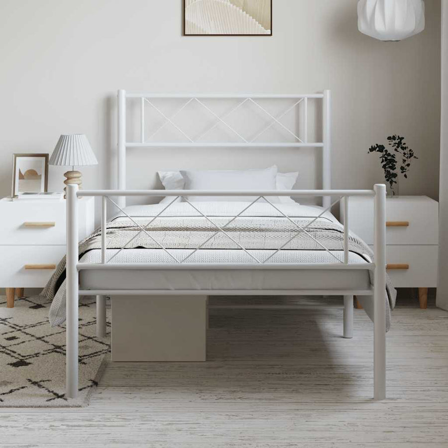 Bedframe Met Hoofd- En Voeteneinde Metaal 100 x 200 cm