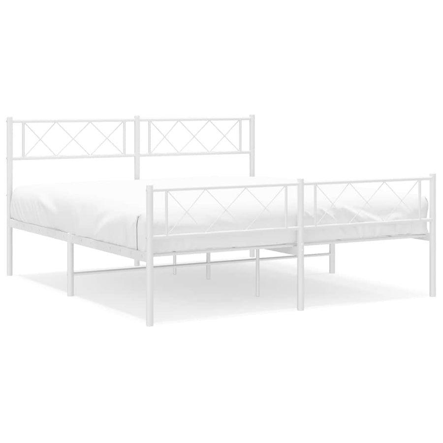 Bedframe Met Hoofd- En Voeteneinde Metaal 150 x 200 cm