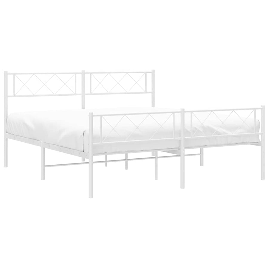 Bedframe Met Hoofd- En Voeteneinde Metaal 150 x 200 cm