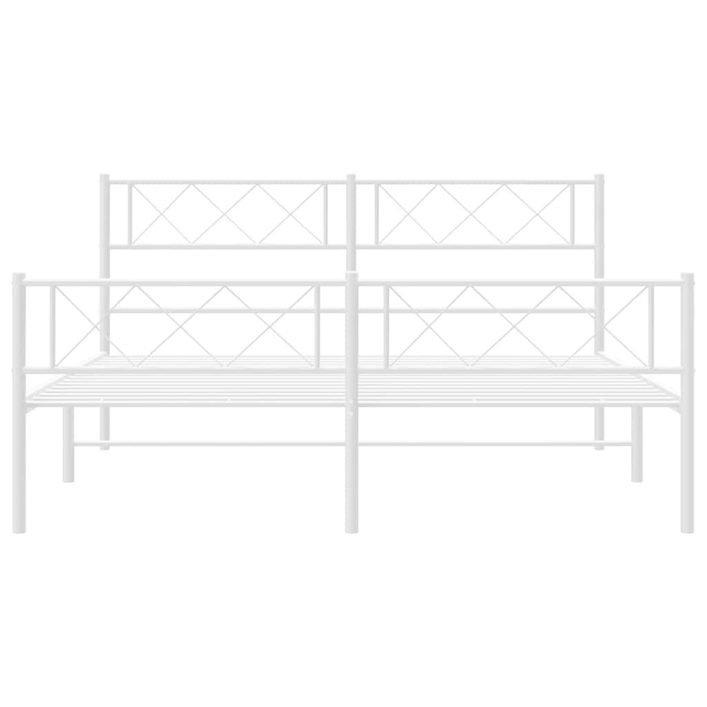 Bedframe Met Hoofd- En Voeteneinde Metaal 150 x 200 cm