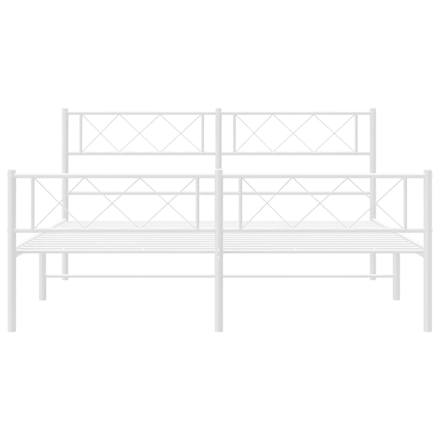 Bedframe Met Hoofd- En Voeteneinde Metaal 150 x 200 cm