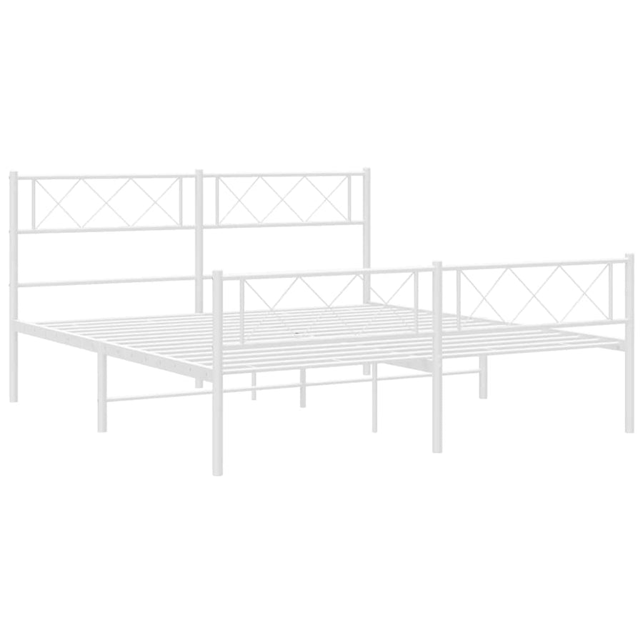 Bedframe Met Hoofd- En Voeteneinde Metaal 150 x 200 cm